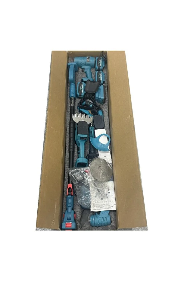 6 ürün 1 Arada Akülü Bahçe Bakım Seti 21V 3Ah (Hava Üfleme, Çit Budama, Dal